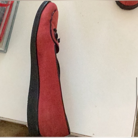Size 7 Size 7 100% AUTHENTIC Salvatore Ferragamo Red Suede Slip On Loafers - Picture 10 of 11